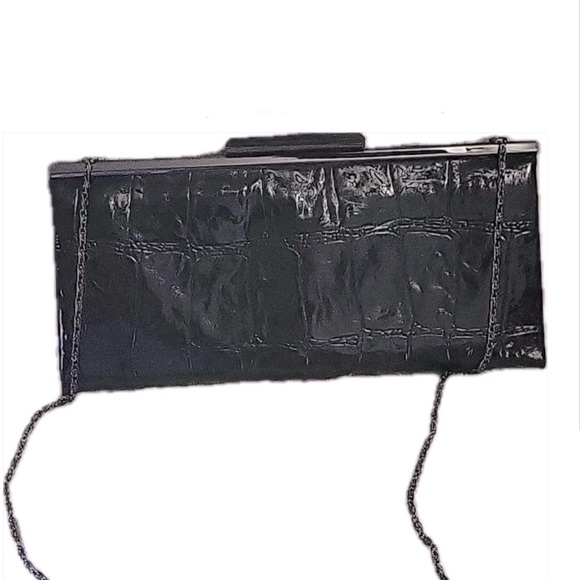 Kate Landry Croc Embossed Clutch Crossbody - Picture 1 of 7